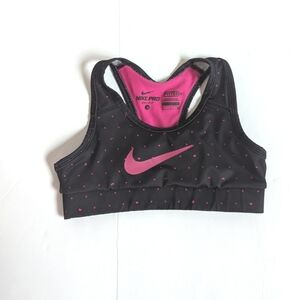 Nike Pro Dri-Fit Black Sports Bra Fitted Girls Small